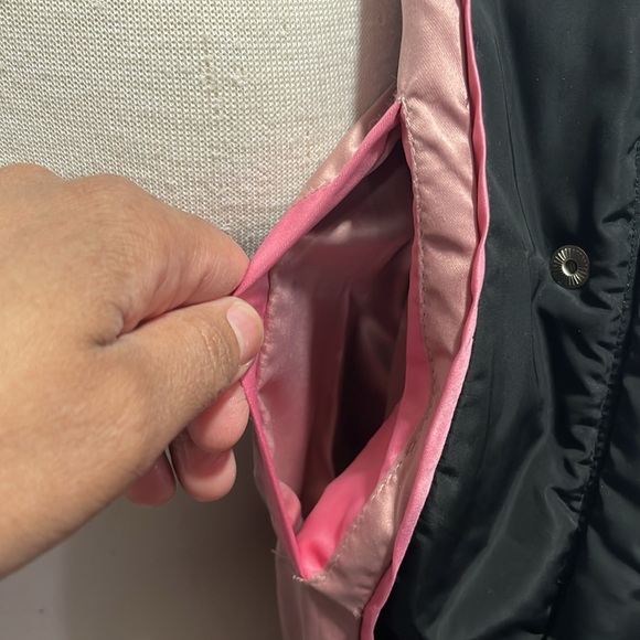 KATE SPADE Tapered Waist Puffer Jacket w/ detachable Faux Fur Trim Sz XS - Picture 10 of 14